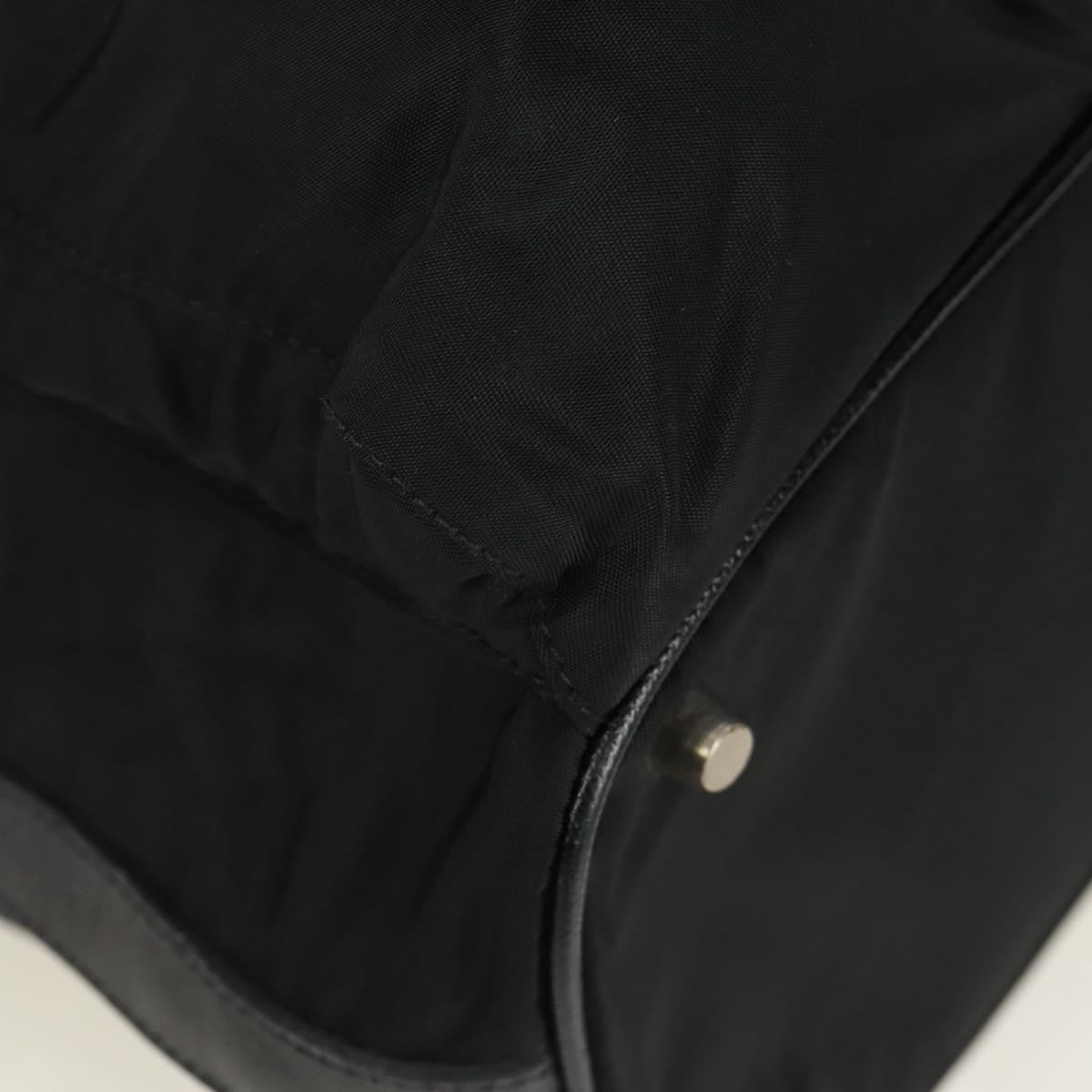 Prada Double Pocket Drawstring Shoulder Bag Tessuto, Black, Nylon, Shoulder Bag