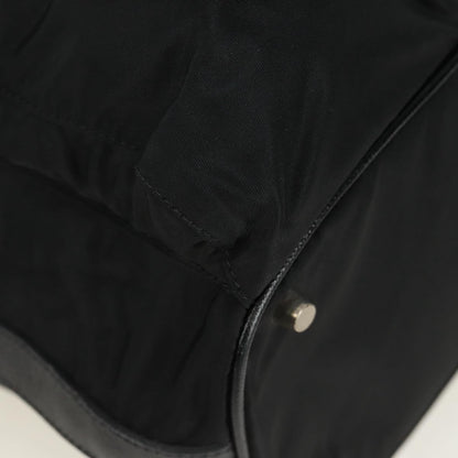 Prada Double Pocket Drawstring Shoulder Bag Tessuto, Black, Nylon, Shoulder Bag