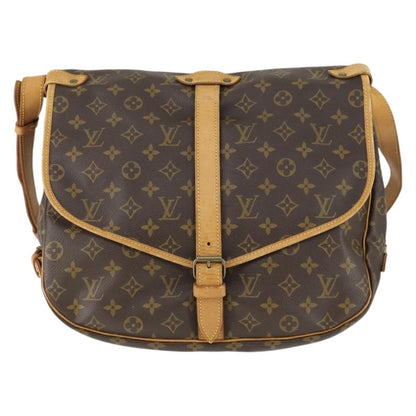 Louis Vuitton Saumur Handbag Monogram Canvas, BROWN, CANVAS, Shoulder bag