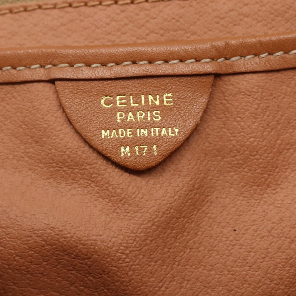 Celine Vintage Macadam Shoulder Bag Canvas and Leather, BROWN, CANVAS, Shoulder bag