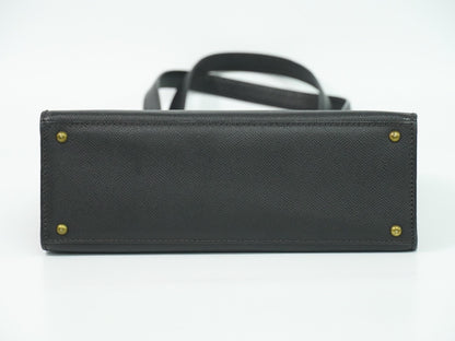 Chanel Vintage Logo Tote Leather, BLACK, LEATHER, Tote bag