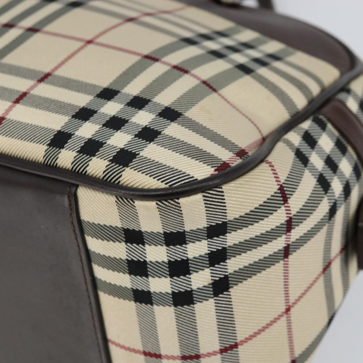 Burberry Nova Check Bowling Bag Canvas, BEIGE, NYLON, Handbag