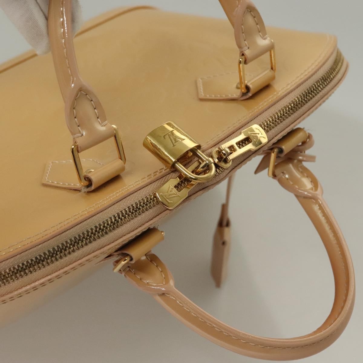 Louis Vuitton Alma Handbag Monogram Vernis, BEIGE, PATENT_LEATHER, Handbag