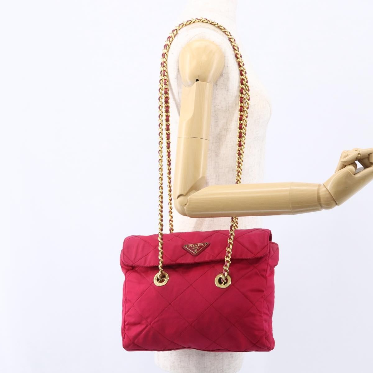 Prada Re-Edition 1995 Chain Tote Quilted Re-Nylon, Pink, Nylon, Shoulder Bag
