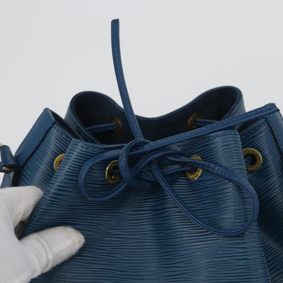 Louis Vuitton Petit Noe Handbag Epi Leather, BLUE, LEATHER, Shoulder bag