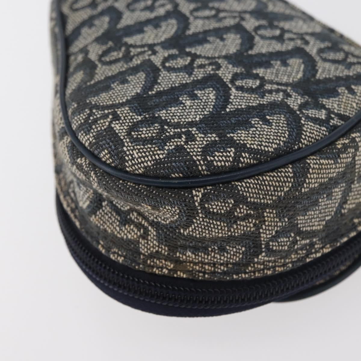 Christian Dior Vintage Saddle Coin Purse Diorissimo Canvas, Navy, Canvas, Clutch