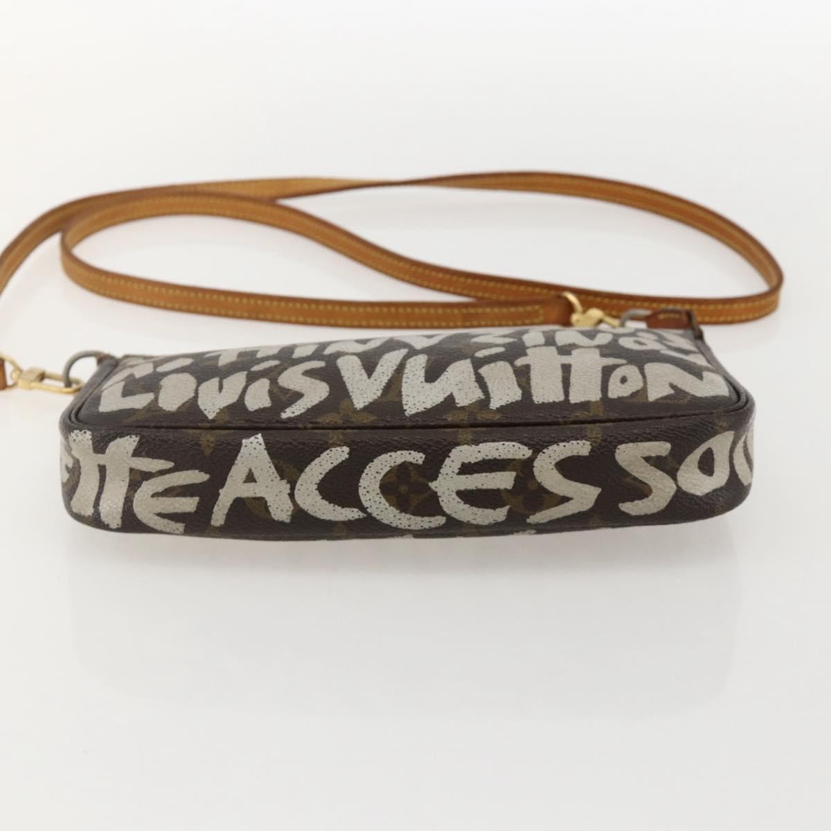 Louis Vuitton Pochette Accessoires Limited Edition Monogram Graffiti, Brown, Canvas, Clutch