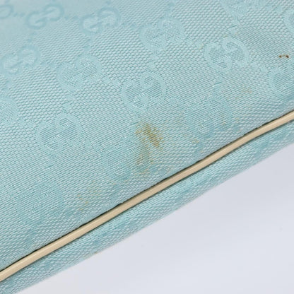 Gucci Vintage Zip Hobo GG Canvas and Patent, BLUE, CANVAS, Shoulder bag