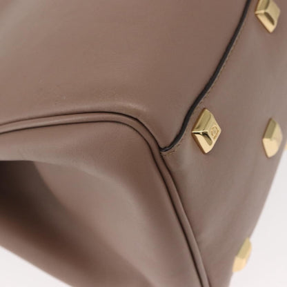 Salvatore Ferragamo Studio Satchel Leather, BEIGE, LEATHER, Handbag