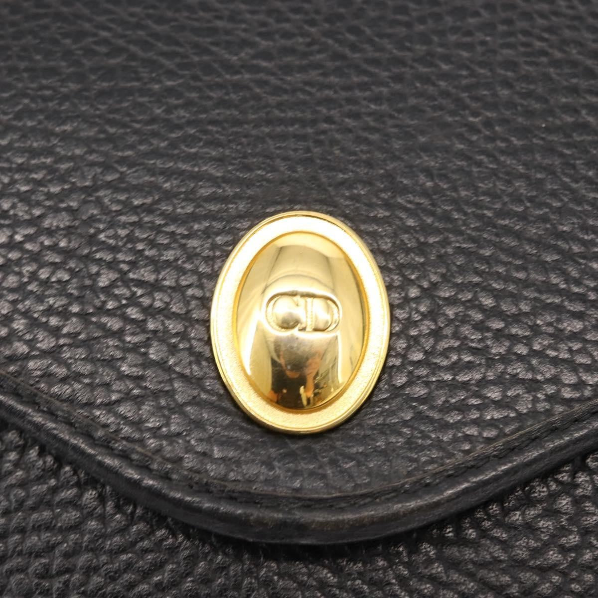 Christian Dior Vintage CD Handbag Leather, BLACK, LEATHER, Handbag