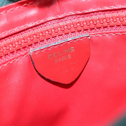 Celine Circle Logo Handbag Leather, GREEN, LEATHER, Handbag