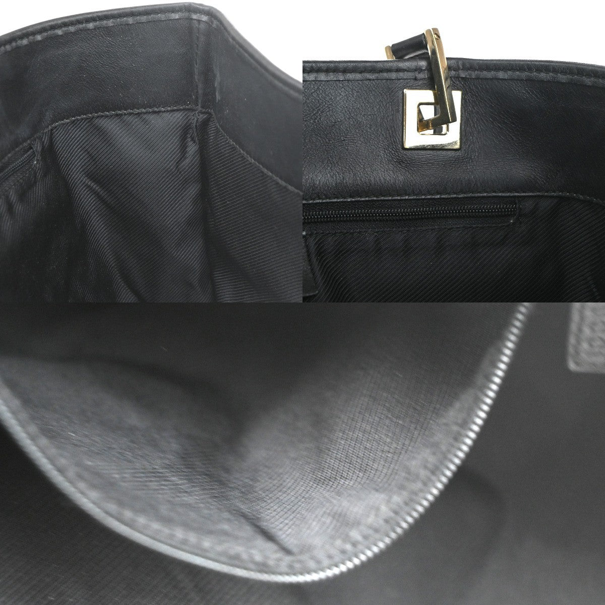 Gucci Vintage Bucket Shopping Tote GG Canvas, BLACK, CANVAS, Tote bag
