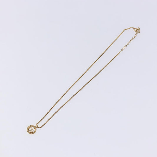 Christian Dior CD Round Pendant Necklace Metal, GOLD, METAL, Necklace