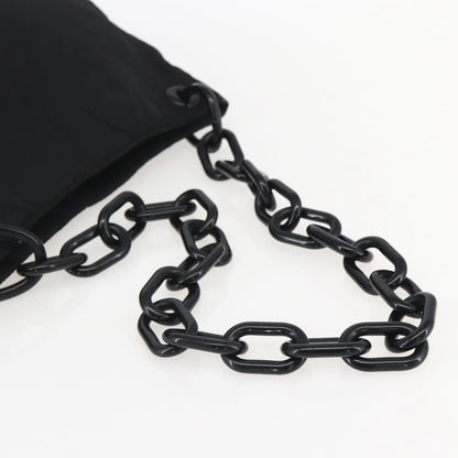 Prada Chain Shoulder Bag Tessuto, Black, Nylon, Shoulder Bag