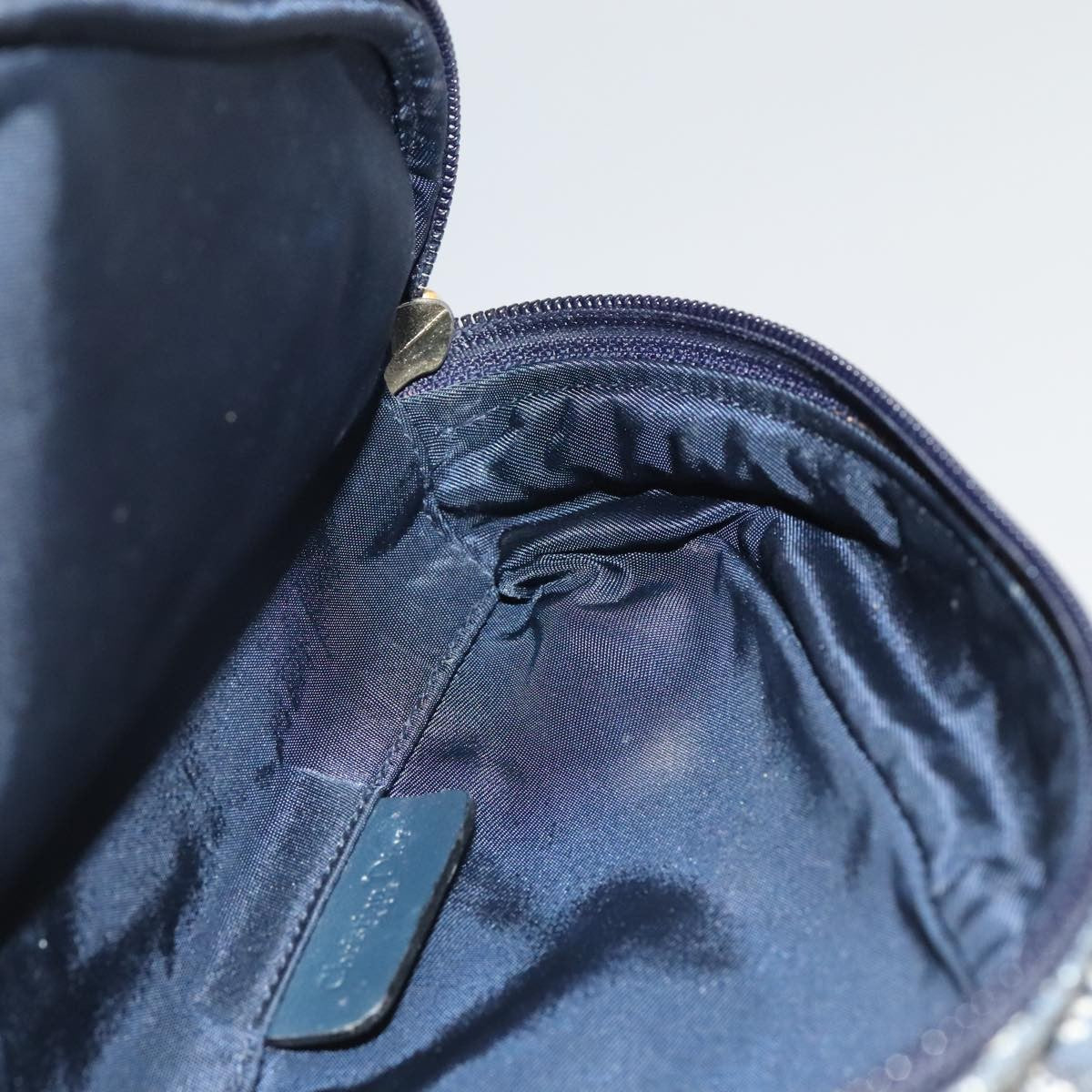 Christian Dior Vintage Saddle Coin Purse Diorissimo Canvas, NAVY, CANVAS, Wallets