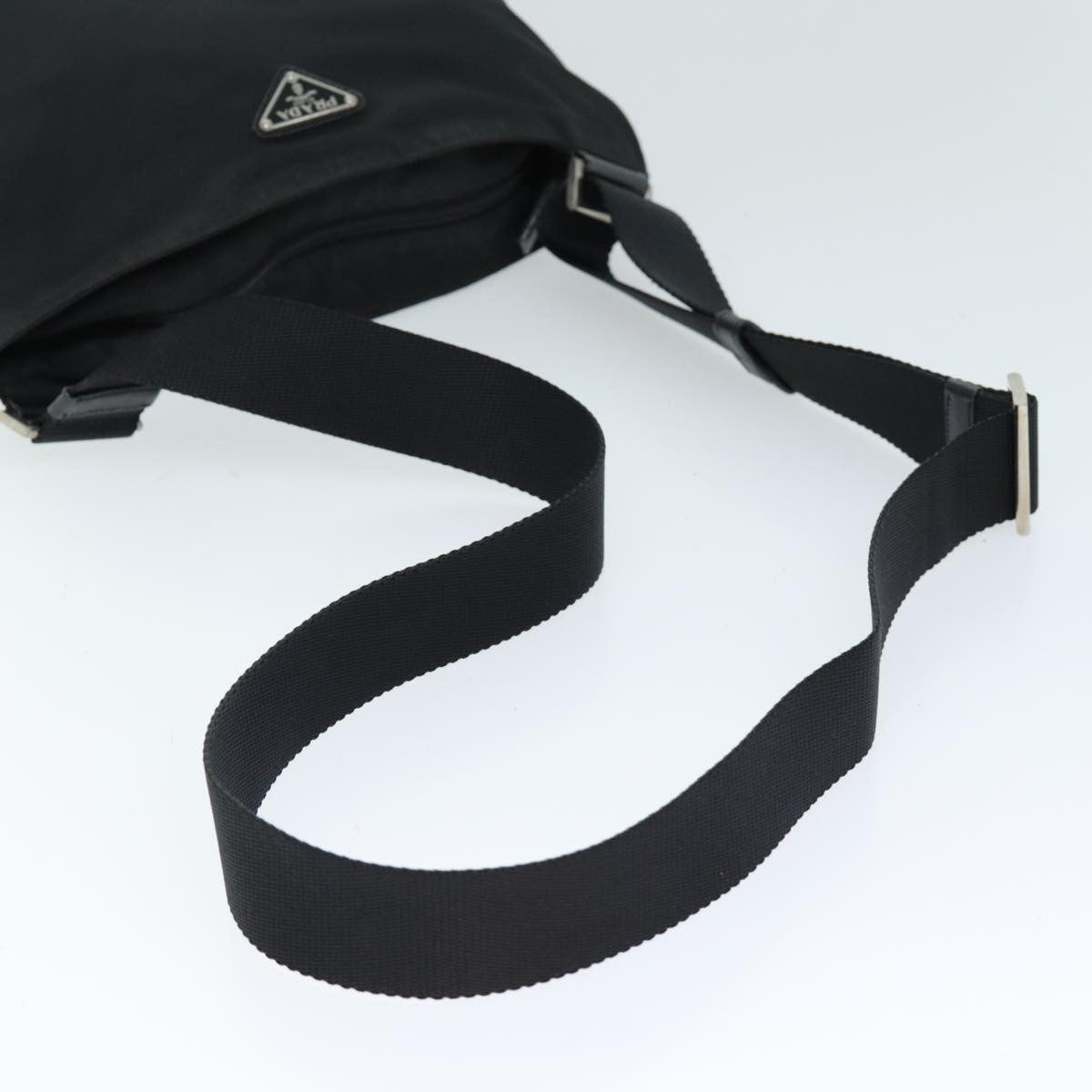 Prada Flat Messenger Bag Tessuto, BLACK, NYLON, Shoulder bag