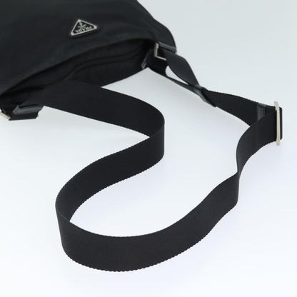 Prada Flat Messenger Bag Tessuto, BLACK, NYLON, Shoulder bag