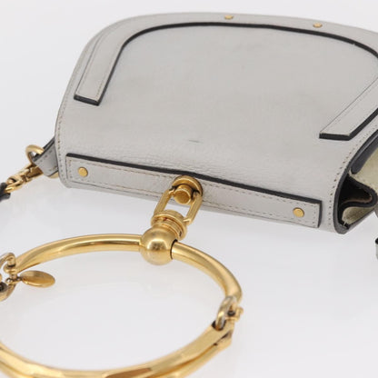 Chloe Nile Crossbody Bag Leather, WHITE, LEATHER, Shoulder bag