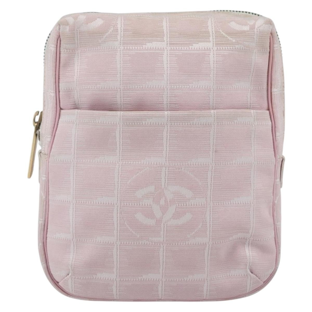 Chanel Travel Line Crossbody Bag Nylon, PINK, NYLON, Shoulder bag