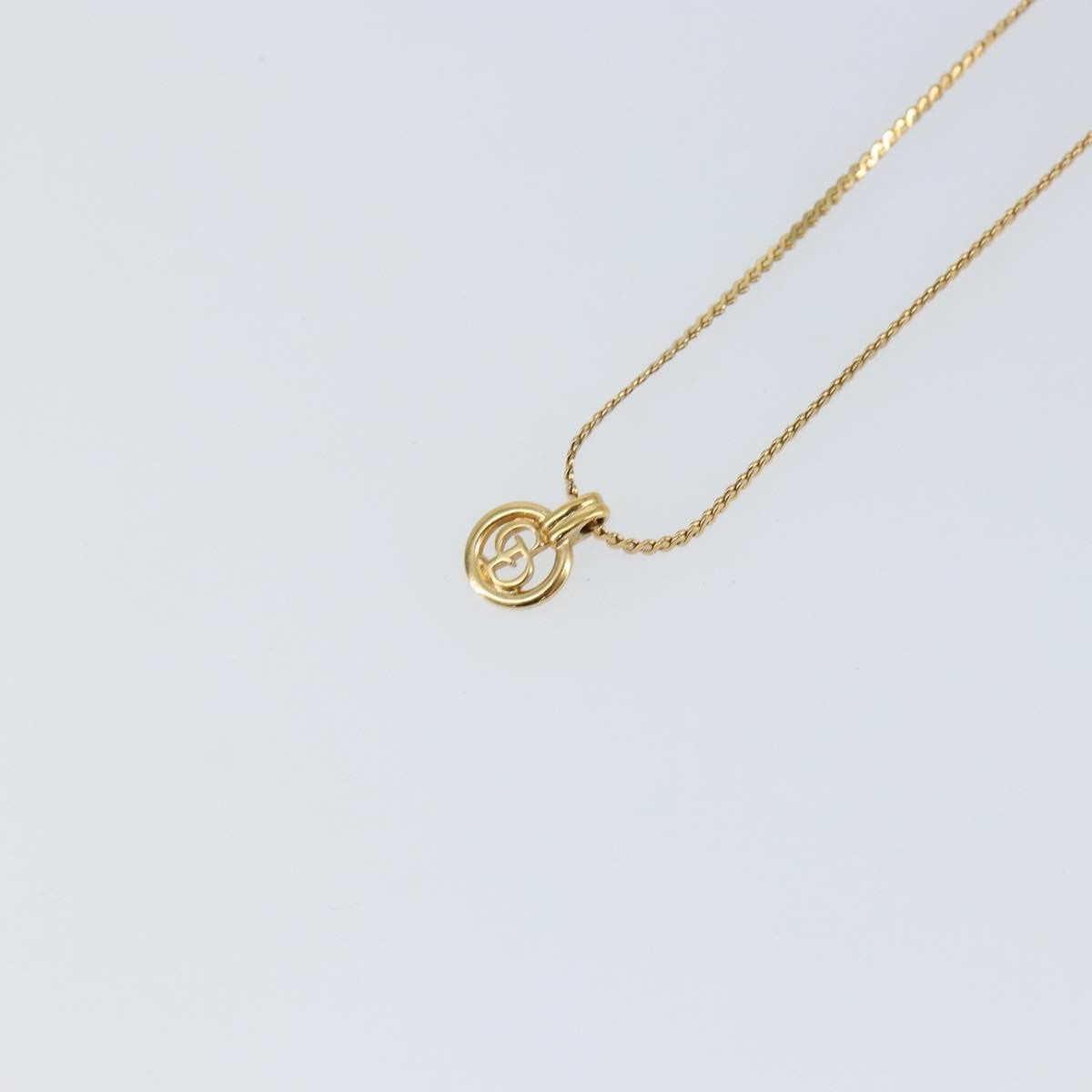 Christian Dior CD Pendant Necklace Metal, GOLD, METAL, Necklace