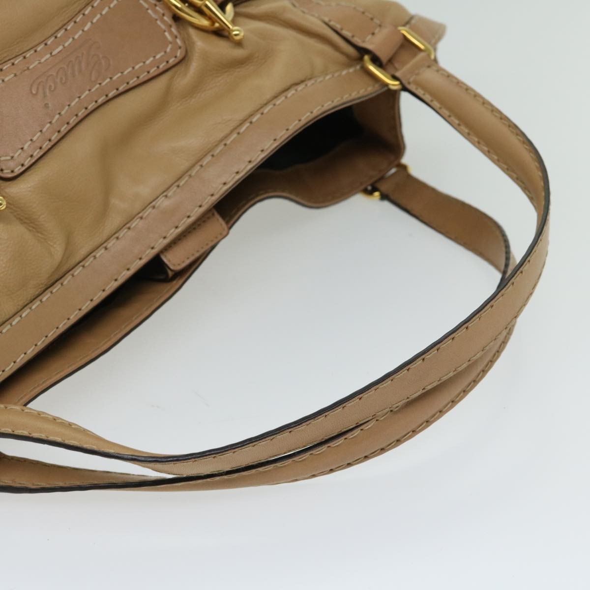 Gucci Vintage Horsebit Shoulder bag Leather, BEIGE, LEATHER, Shoulder bag
