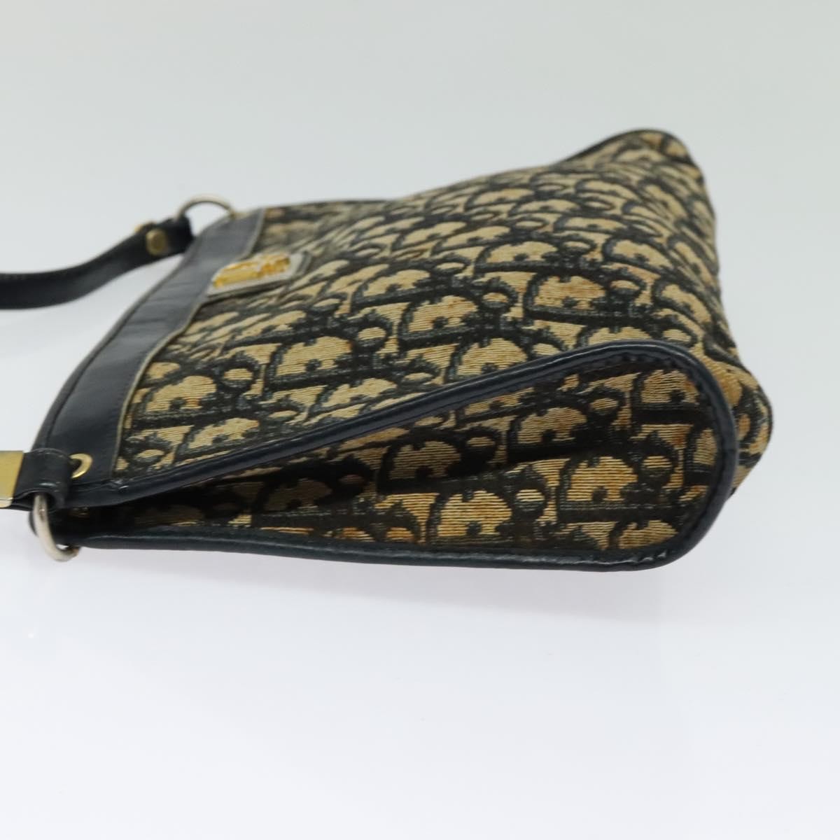Christian Dior Vintage Trotter Shoulder Bag Canvas, NAVY, CANVAS, Shoulder bag