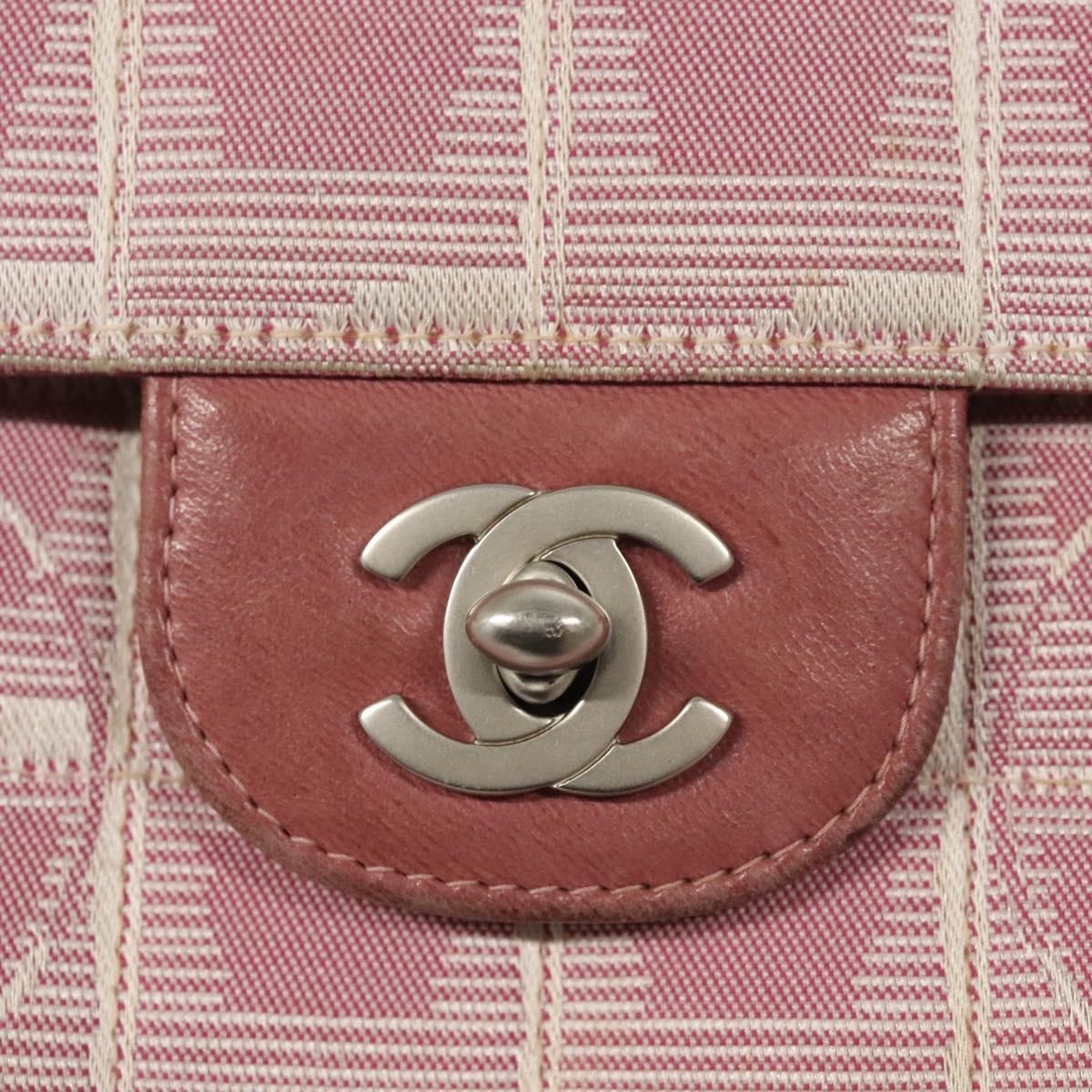 Chanel Travel Line Flap Bag Nylon, PINK, NYLON, Travel bag