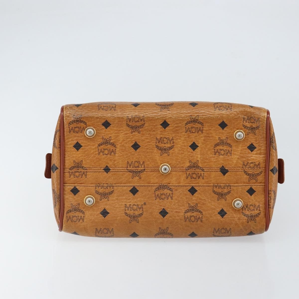 MCM Visetos Handbag Canvas and Leather, BROWN, CANVAS, Handbag