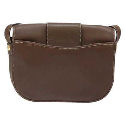 Christian Dior Vintage CD Flap Shoulder Bag Leather, BROWN, LEATHER, Shoulder bag