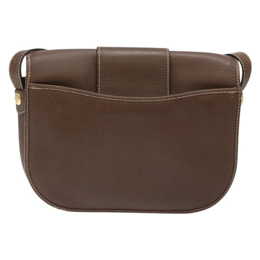Christian Dior Vintage CD Flap Shoulder Bag Leather, BROWN, LEATHER, Shoulder bag