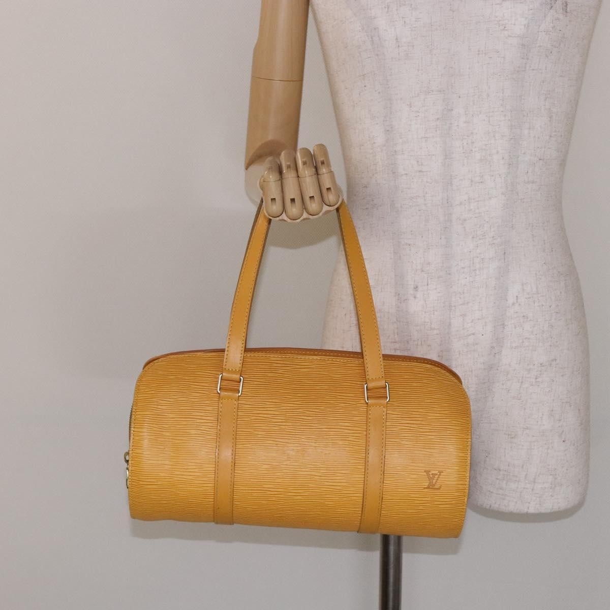Louis Vuitton Soufflot Handbag Epi Leather, YELLOW, LEATHER, Handbag