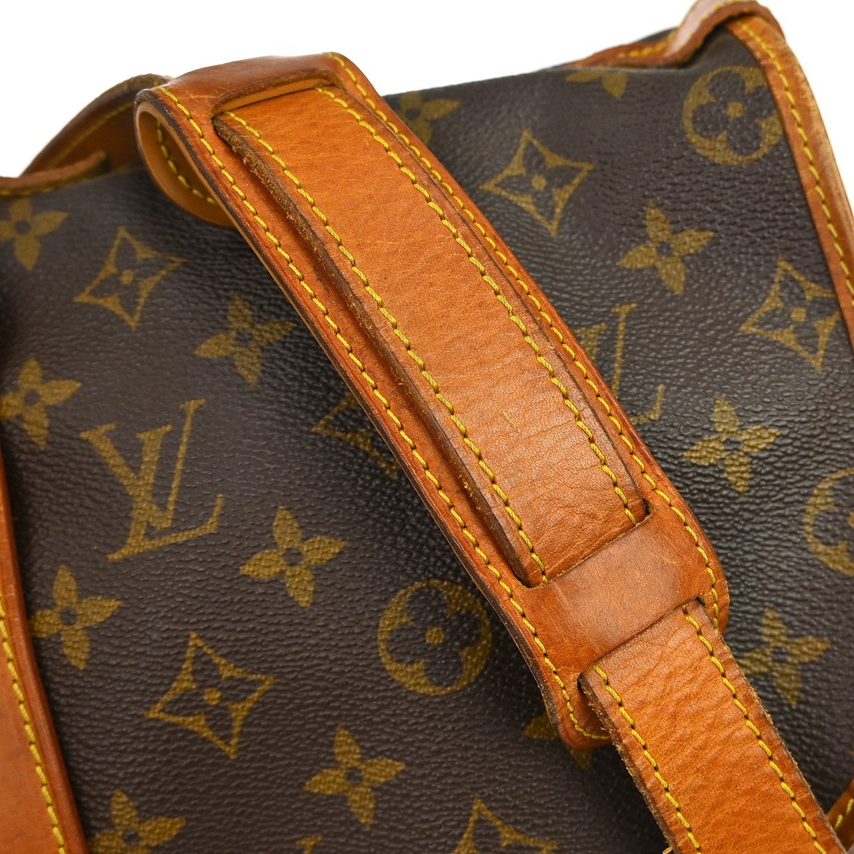 Louis Vuitton Saumur Handbag Monogram Canvas, Brown, Canvas, Shoulder Bag