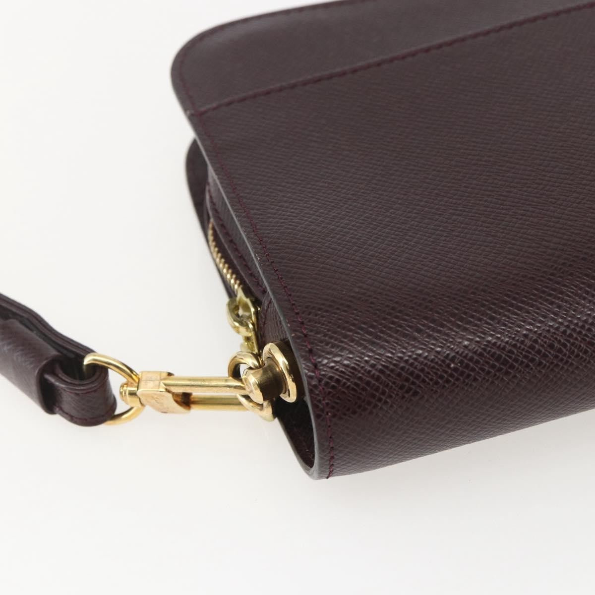 Louis Vuitton Pochette Baikal Clutch Taiga Leather, BROWN, LEATHER, Clutche & pouche