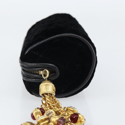 Chanel Vintage gripoix Clutch Velvet, Black, Velvet, Clutch