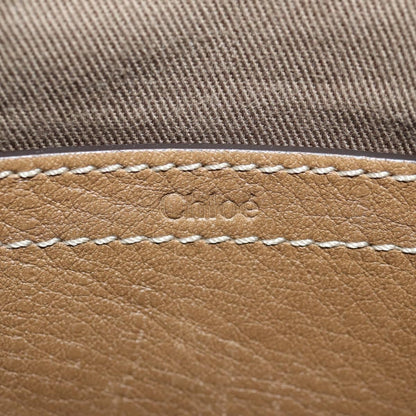 Chloe Marcie Saddle Bag Leather, BEIGE, LEATHER, Shoulder bag