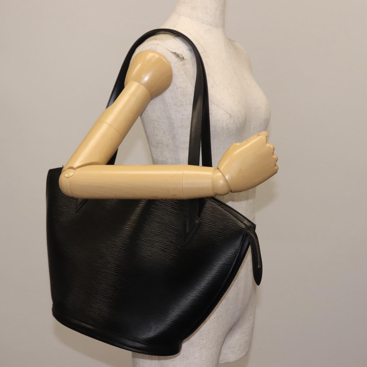 Louis Vuitton Saint Jacques Handbag Epi Leather, BLACK, LEATHER, Shoulder bag