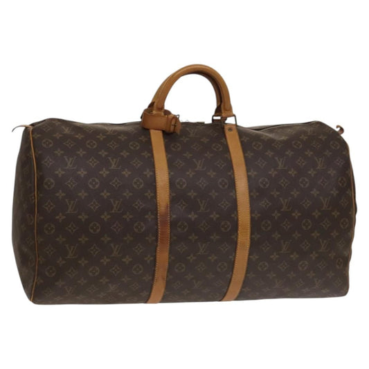 Louis Vuitton Keepall Bag Monogram Canvas, BROWN, CANVAS, Travel bag