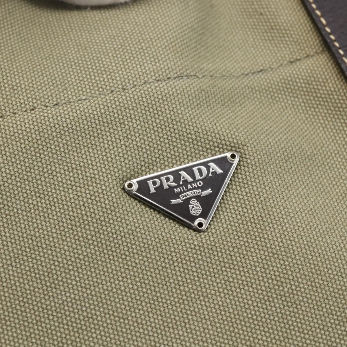 Prada Vintage Tote Canvas, KHAKI, CANVAS, Tote bag