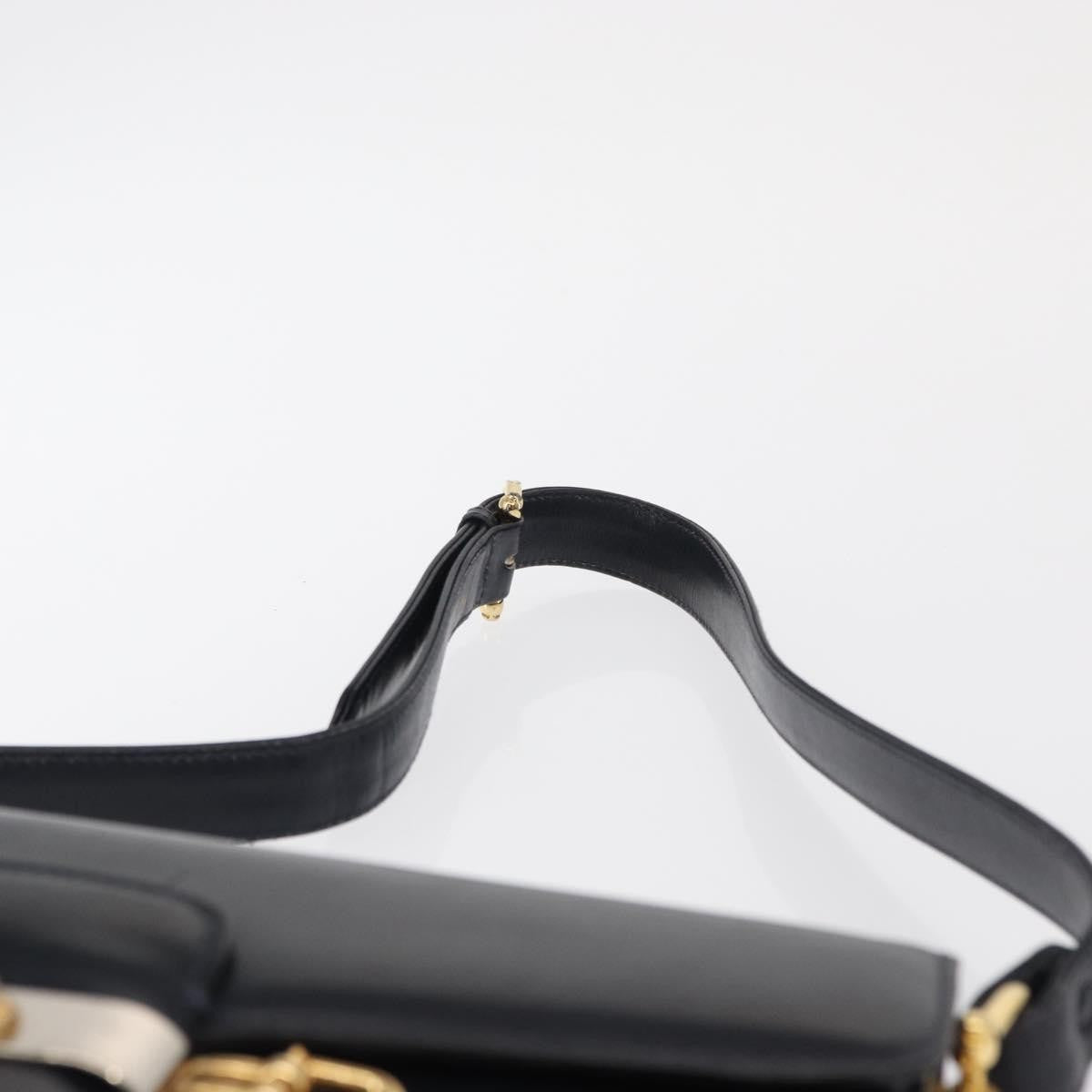 Celine Vintage Carriage Flap Bag Leather, NAVY, LEATHER, Shoulder bag