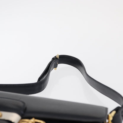 Celine Vintage Carriage Flap Bag Leather, NAVY, LEATHER, Shoulder bag