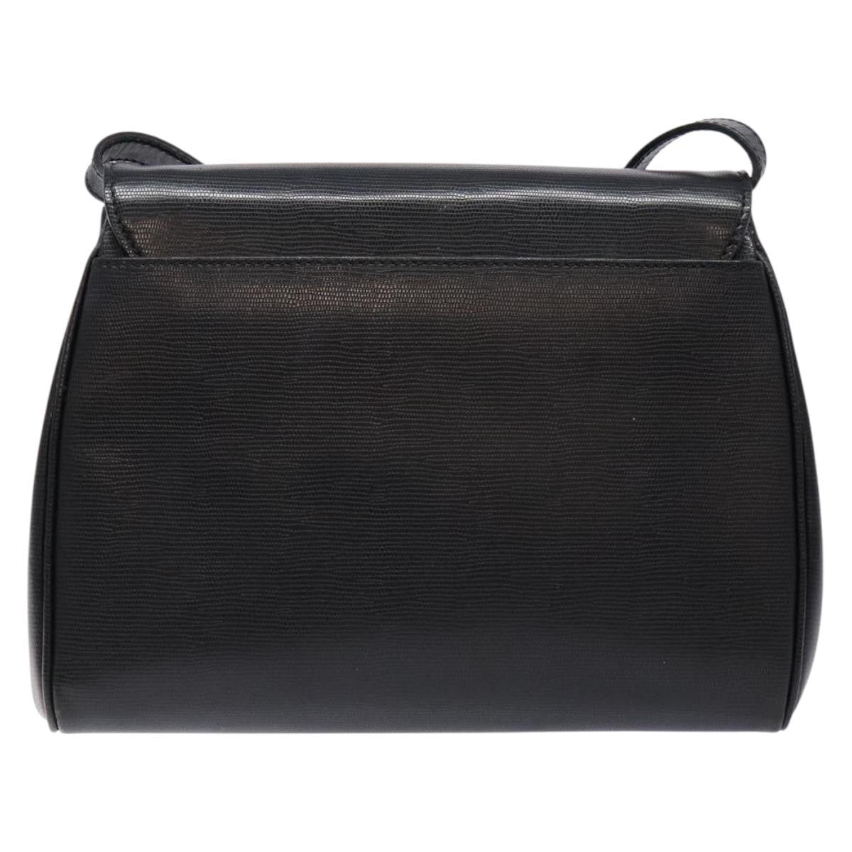 Celine Vintage Circle Logo Crossbody Bag Leather, BLACK, LEATHER, Crossbody bag