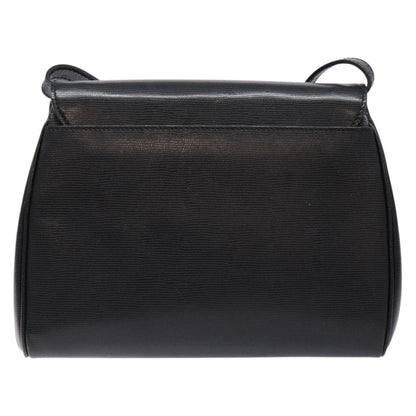 Celine Vintage Circle Logo Crossbody Bag Leather, BLACK, LEATHER, Crossbody bag