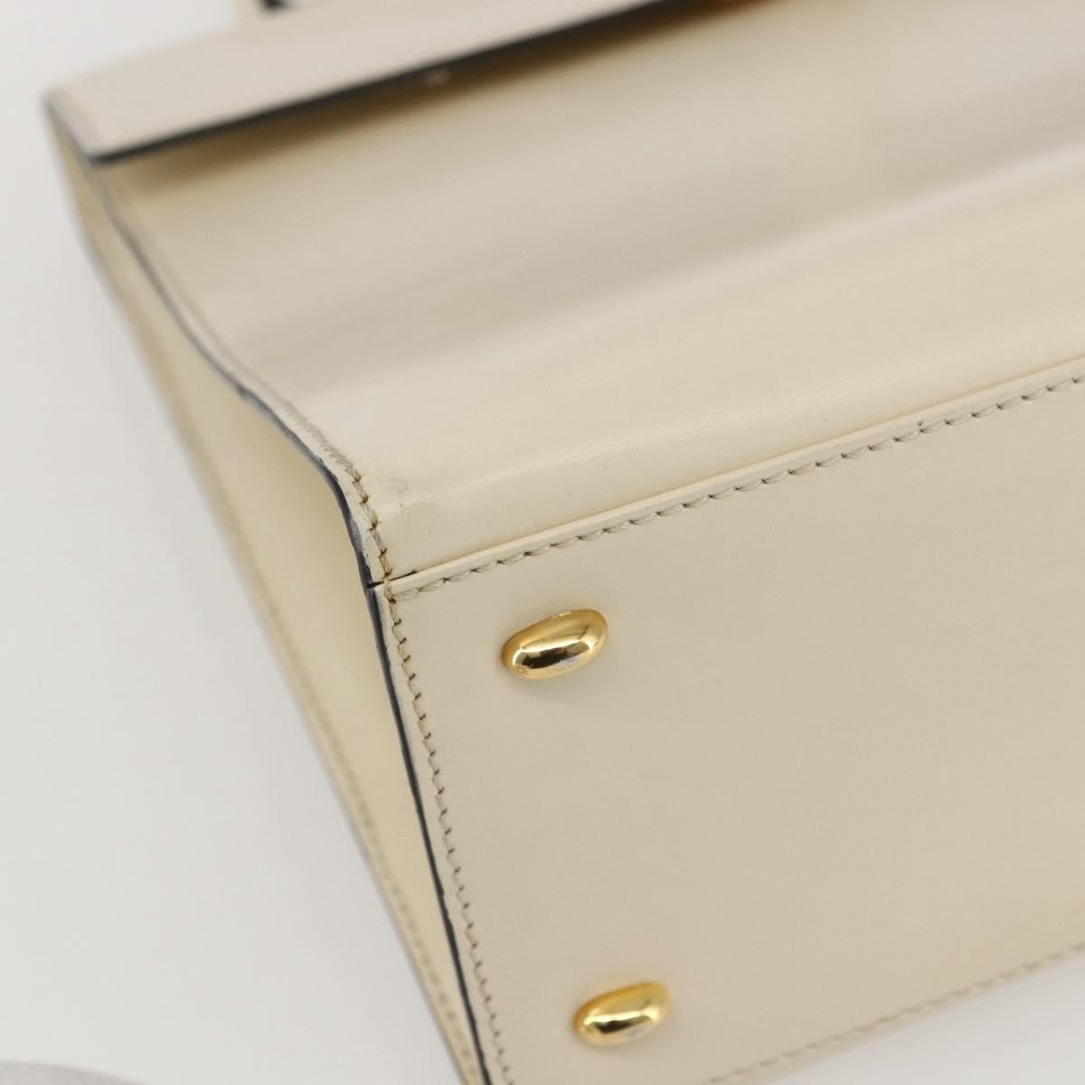 Celine Vintage Logo Top Handle Bag Leather, WHITE, LEATHER, Handbag