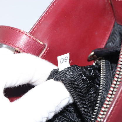 Prada Vintage Handbag Leather, BURGUNDY, LEATHER, Handbag