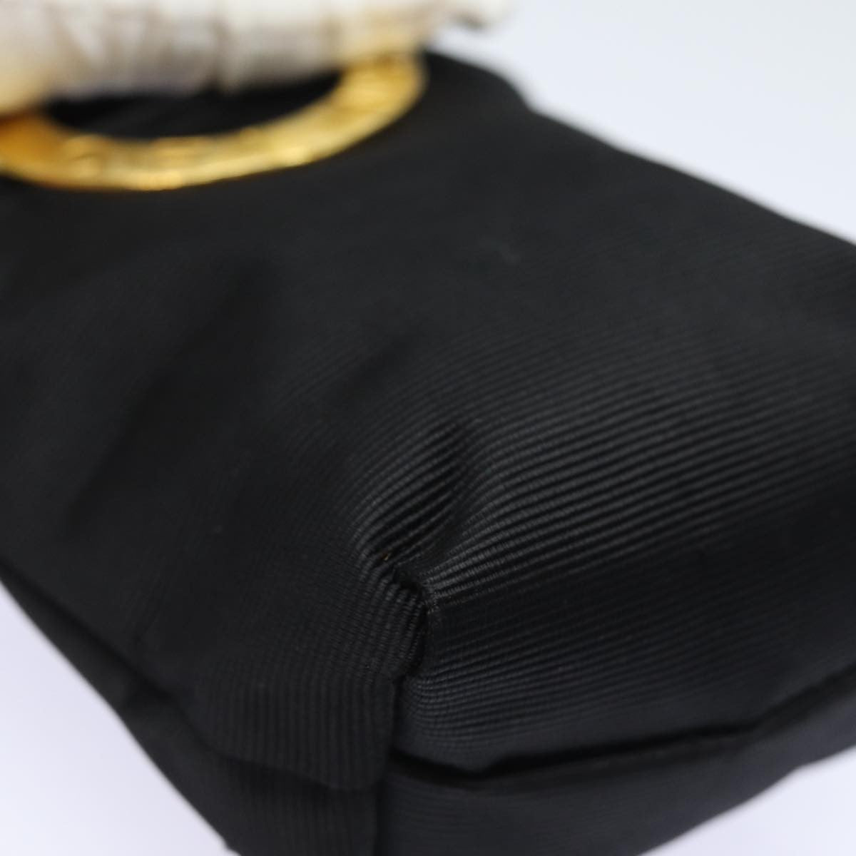Celine Circle Logo Pouch Nylon, Black, Nylon, Clutch