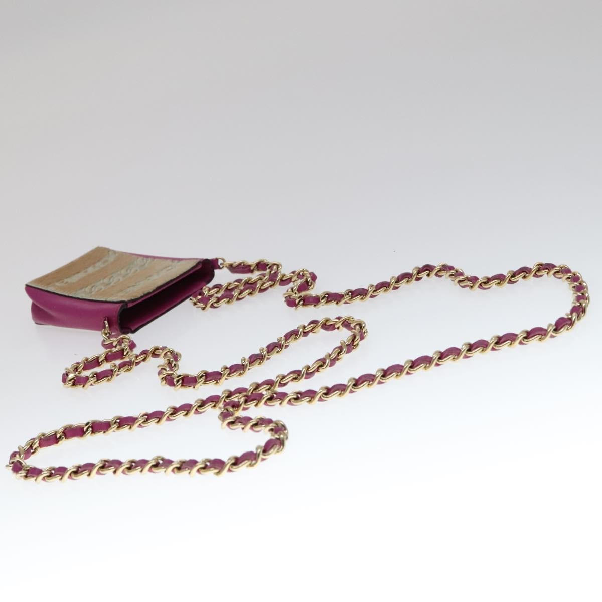 Chanel Chain Cigarette Case Leather, PINK, LEATHER, Clutche & pouche