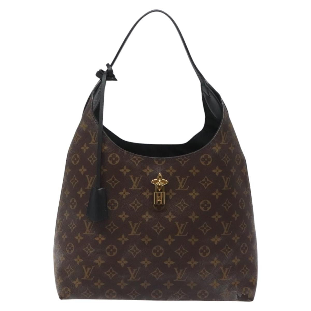 Louis Vuitton Flower Hobo Monogram Canvas with Leather, BROWN, CANVAS, Shoulder bag