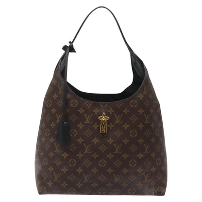 Louis Vuitton Flower Hobo Monogram Canvas with Leather, BROWN, CANVAS, Shoulder bag