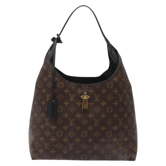 Louis Vuitton Flower Hobo Monogram Canvas with Leather, BROWN, CANVAS, Shoulder bag
