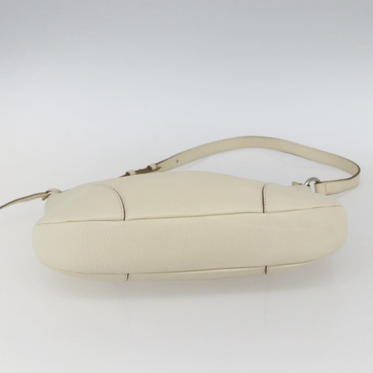 Salvatore Ferragamo Gancini Shoulder Bag Leather, WHITE, LEATHER, Shoulder bag